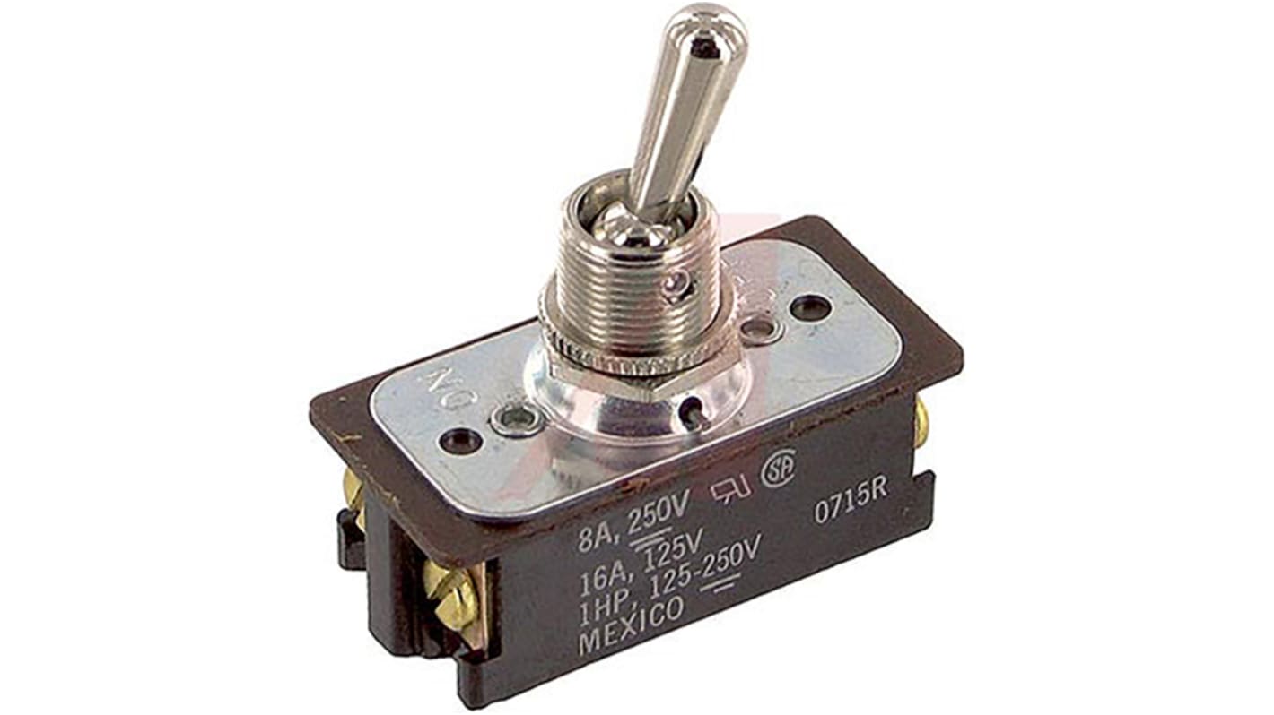 Carling Technologies Toggle Switch, Panel Mount, On-Off, DPST, Screw Terminal, 250V