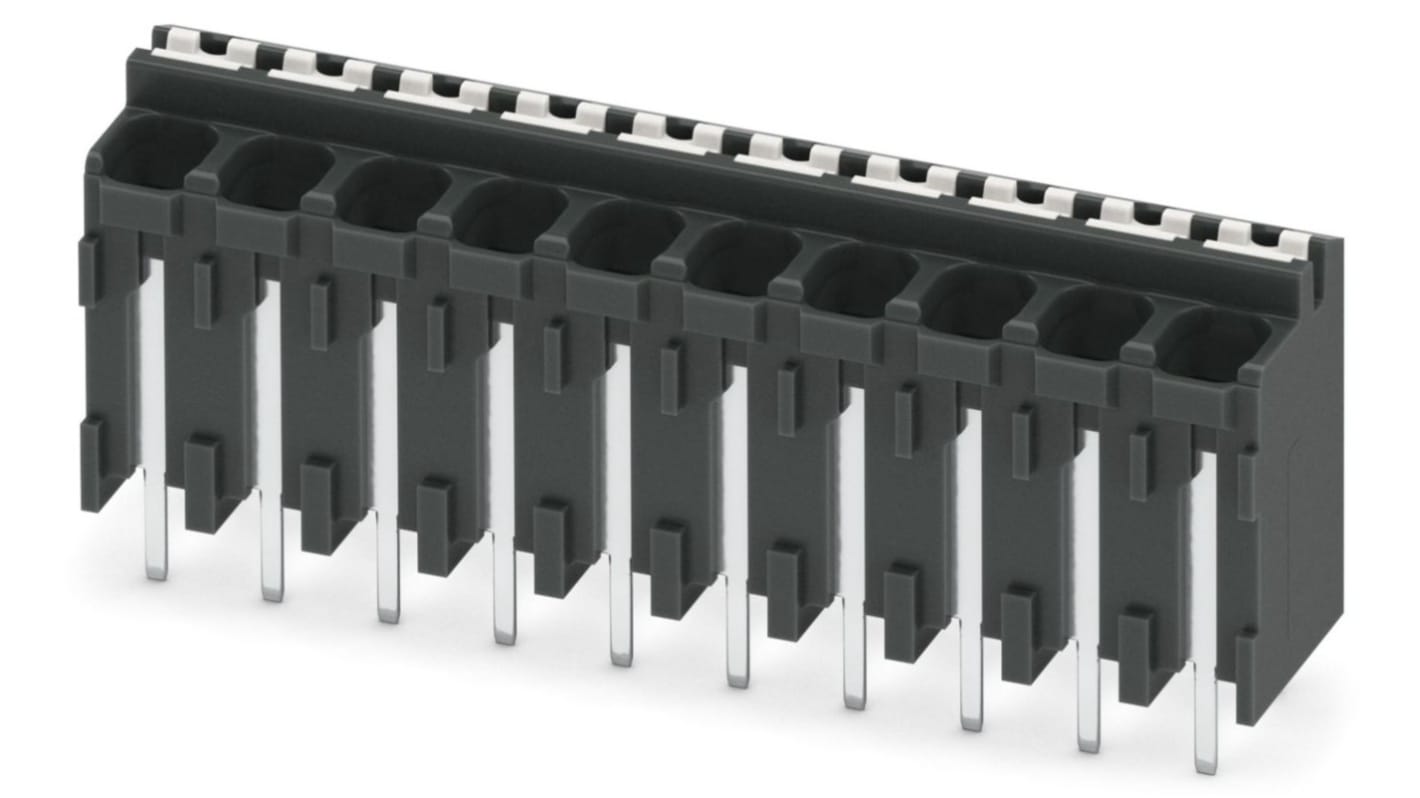 Phoenix Contact PCB端子排, 3.81mm间距, 13.5A, 320 V, THT安装, 弹簧架端接, 黑色, SPT-THR 1.5/10-V-3.81 P26系列