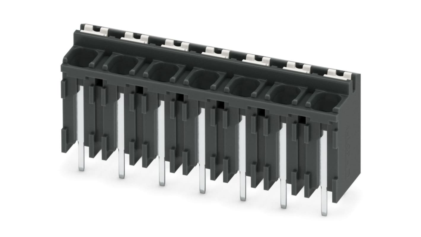 Phoenix Contact SPT-THR 1.5/ 7-V-5.0 P26 Series PCB Terminal Block, 5mm Pitch, Through Hole Mount, Spring Cage