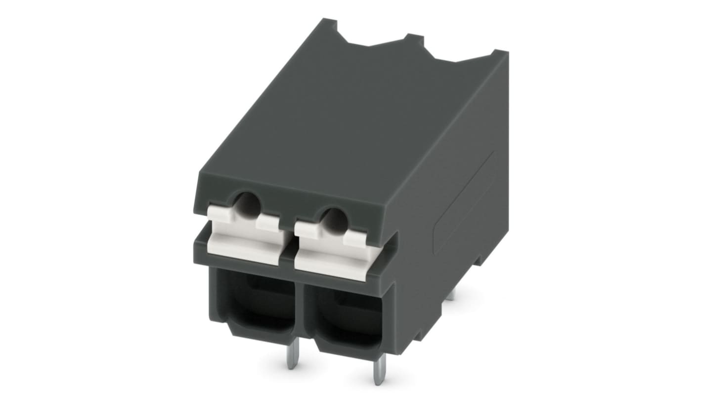 Phoenix Contact SPT-THR 1.5/ 2-H-3.5 P26 Series PCB Terminal Block, 3.5mm Pitch, Through Hole Mount, Spring Cage