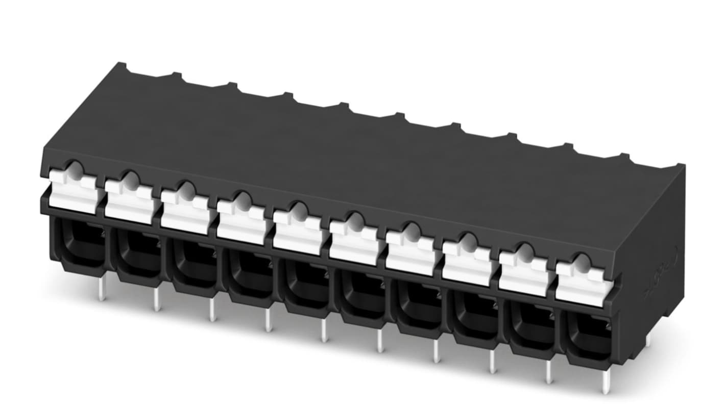 Phoenix Contact SPT-THR 1.5/12-H-3.81 P26 Series PCB Terminal Block, 3.81mm Pitch, Through Hole Mount, Spring Cage