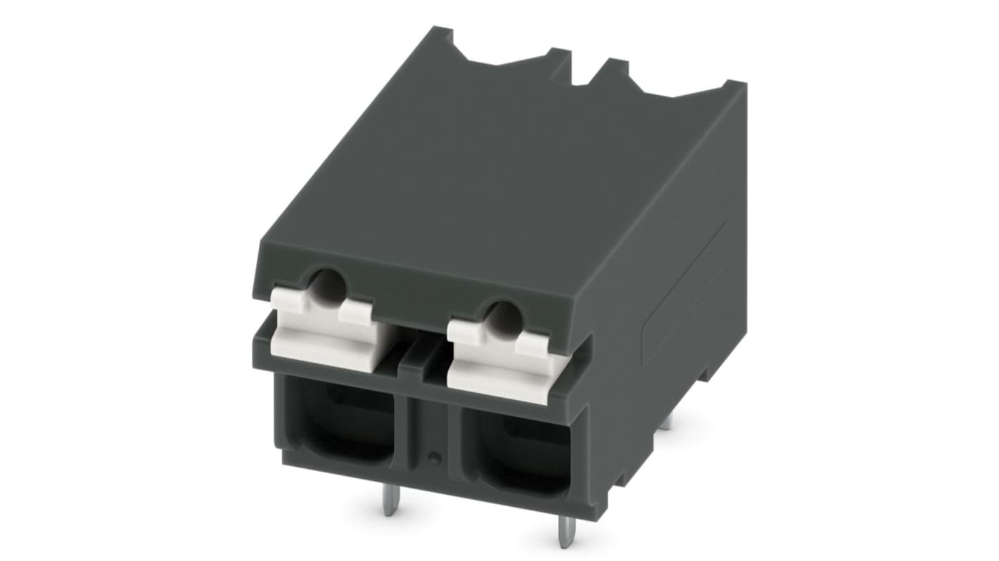 Phoenix Contact SPT-THR 1.5/ 2-H-5.08 P26 Series PCB Terminal Block, 5.08mm Pitch, Through Hole Mount, Spring Cage