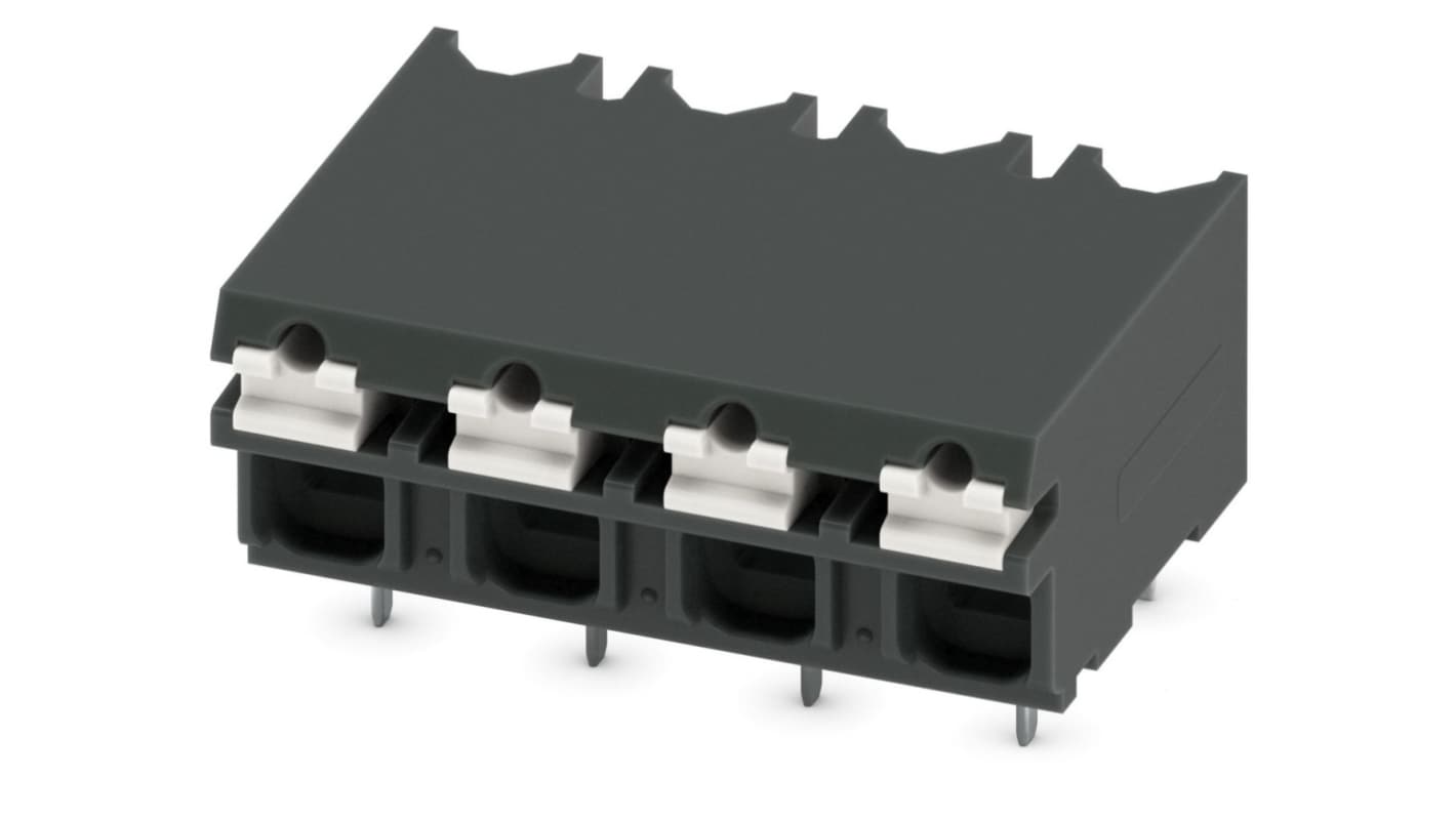 Phoenix Contact SPT-THR 1.5/ 4-H-5.08 P26 Series PCB Terminal Block, 5.08mm Pitch, Through Hole Mount, Spring Cage