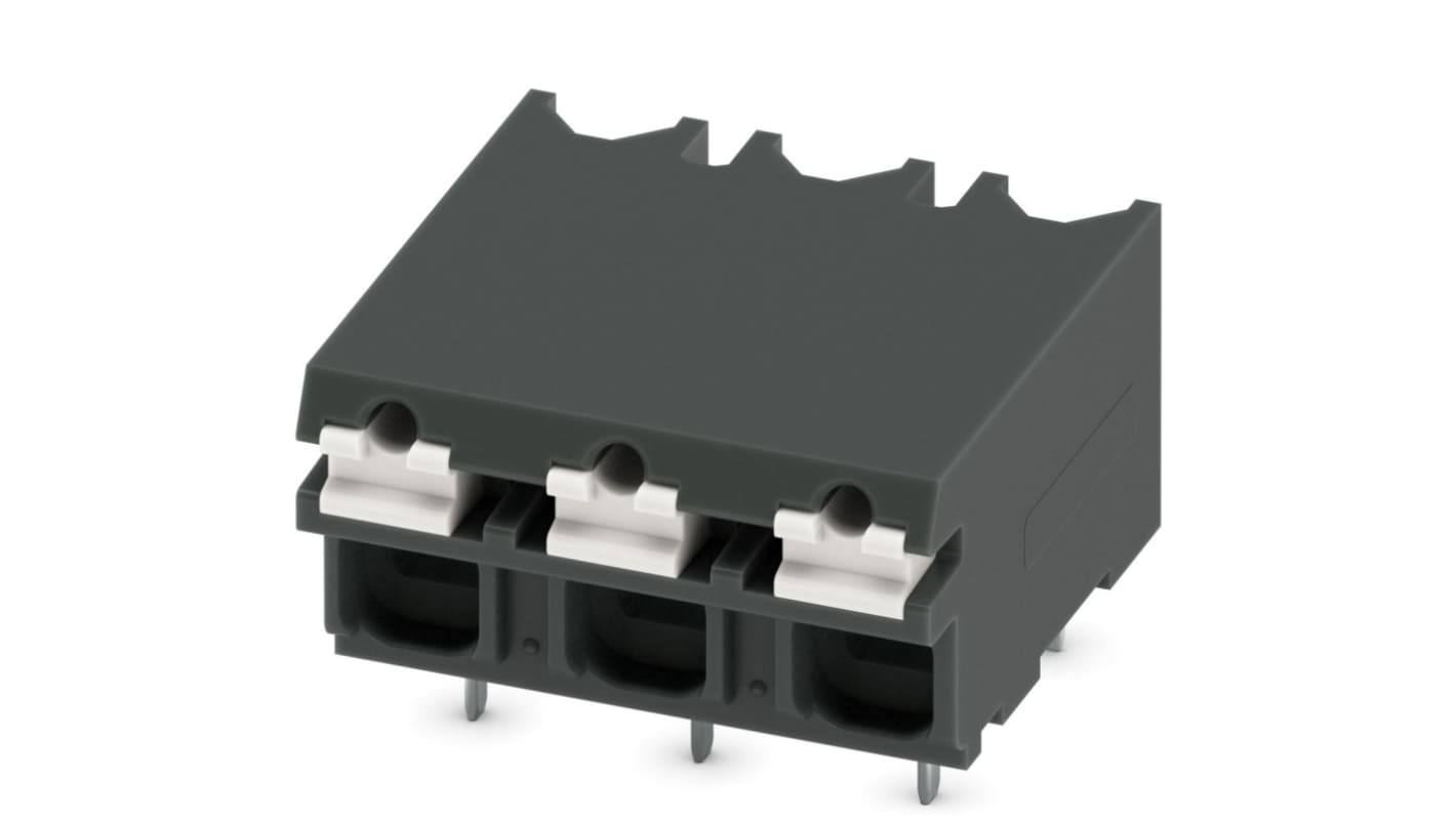 Phoenix Contact SPT-THR 1.5/ 3-H-5.08 P26 Series PCB Terminal Block, 5.08mm Pitch, Through Hole Mount, Spring Cage