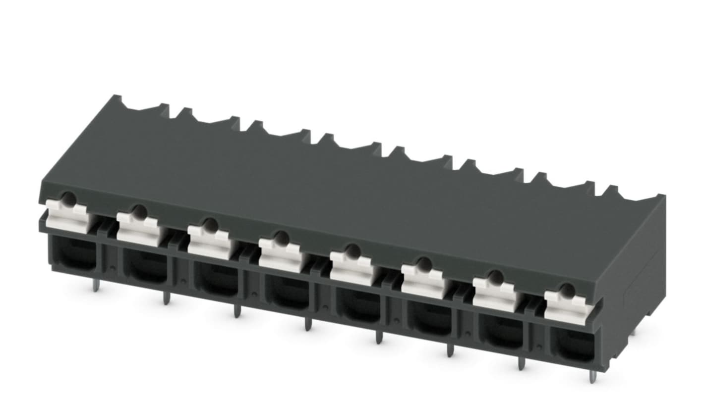 Phoenix Contact SPT-THR 1.5/ 8-H-5.08 P26 Series PCB Terminal Block, 5.08mm Pitch, Through Hole Mount, Spring Cage