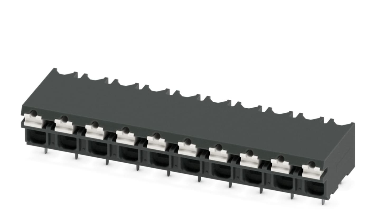 Phoenix Contact SPT-THR 1.5/10-H-5.08 P26 Series PCB Terminal Block, 5.08mm Pitch, Through Hole Mount, Spring Cage