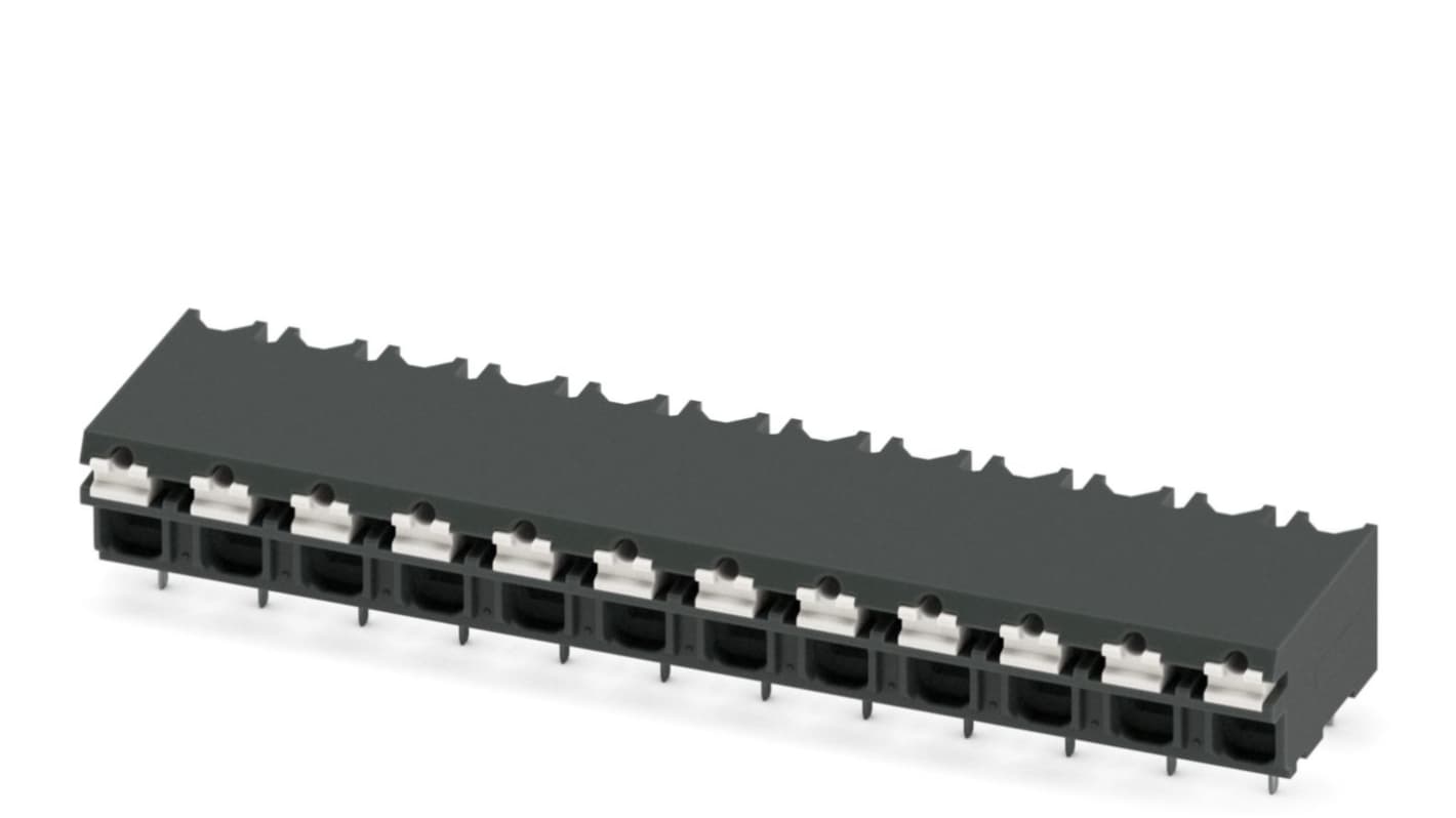 Phoenix Contact SPT-THR 1.5/12-H-5.08 P26 Series PCB Terminal Block, 5.08mm Pitch, Through Hole Mount, Spring Cage