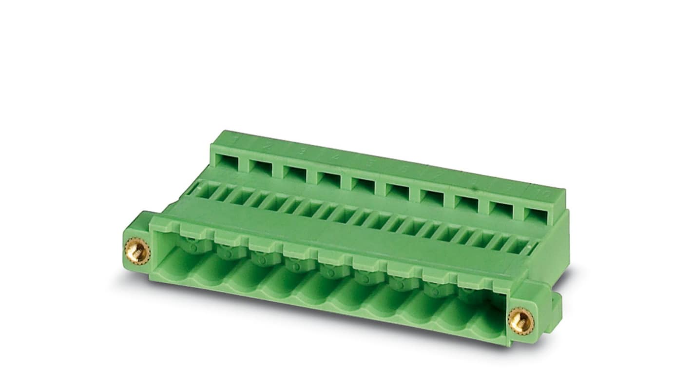 Phoenix Contact, 5.08mm Pitch, ICC 2.5/23-STZFD-5.08, 23 Way, , Pluggable Terminal Block, Inverted Plug, Cable Mount,