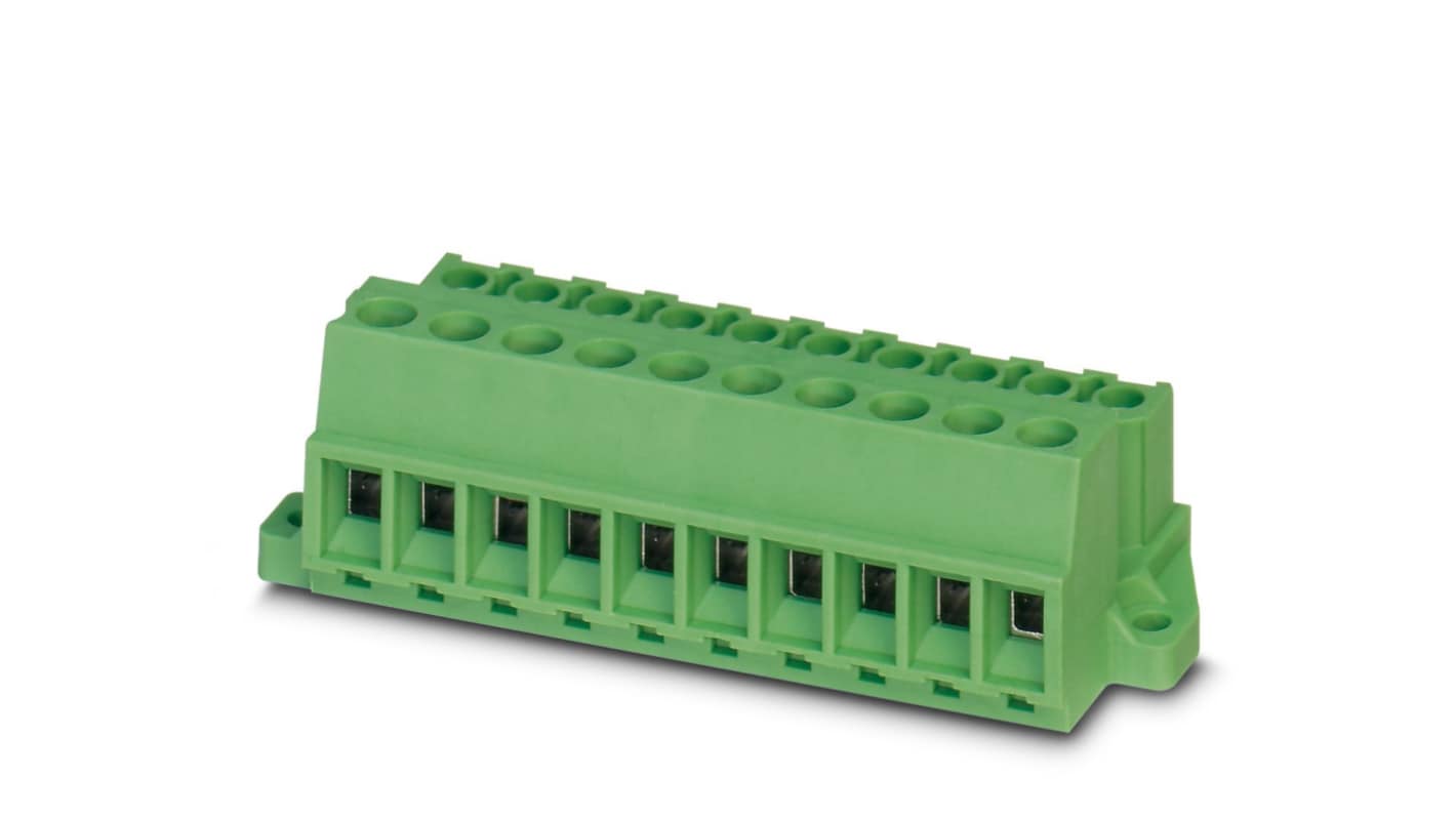 Phoenix Contact, 5.08mm Pitch, MSTBU 2.5/ 4-STD-5.08, 4 Way, Pluggable Terminal Block, Plug, Screw Termination, 1824146