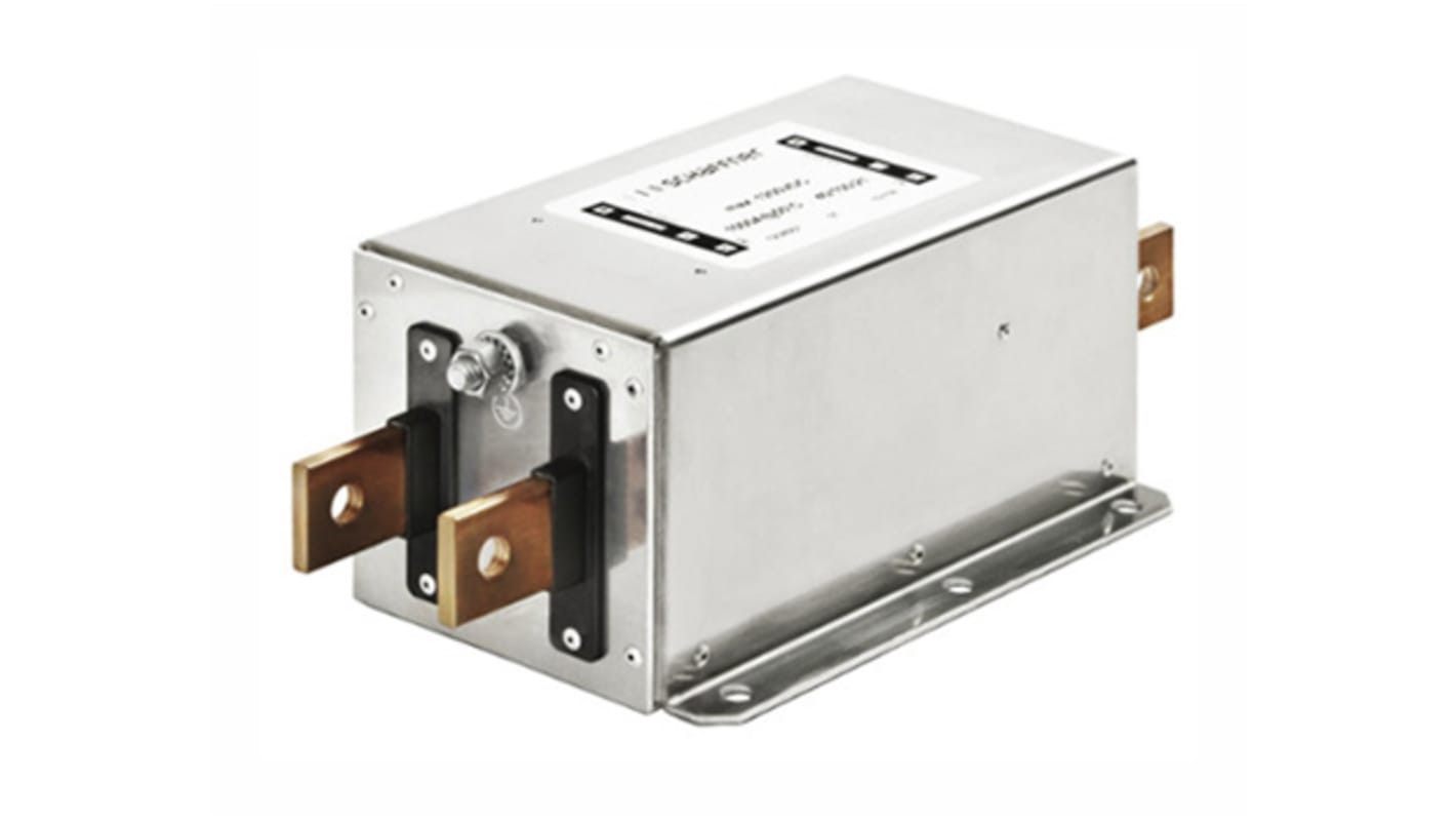 Schaffner, FN2200 600A 1200 V dc DC, Screw Mount EMI Filter, Tab, Single Phase