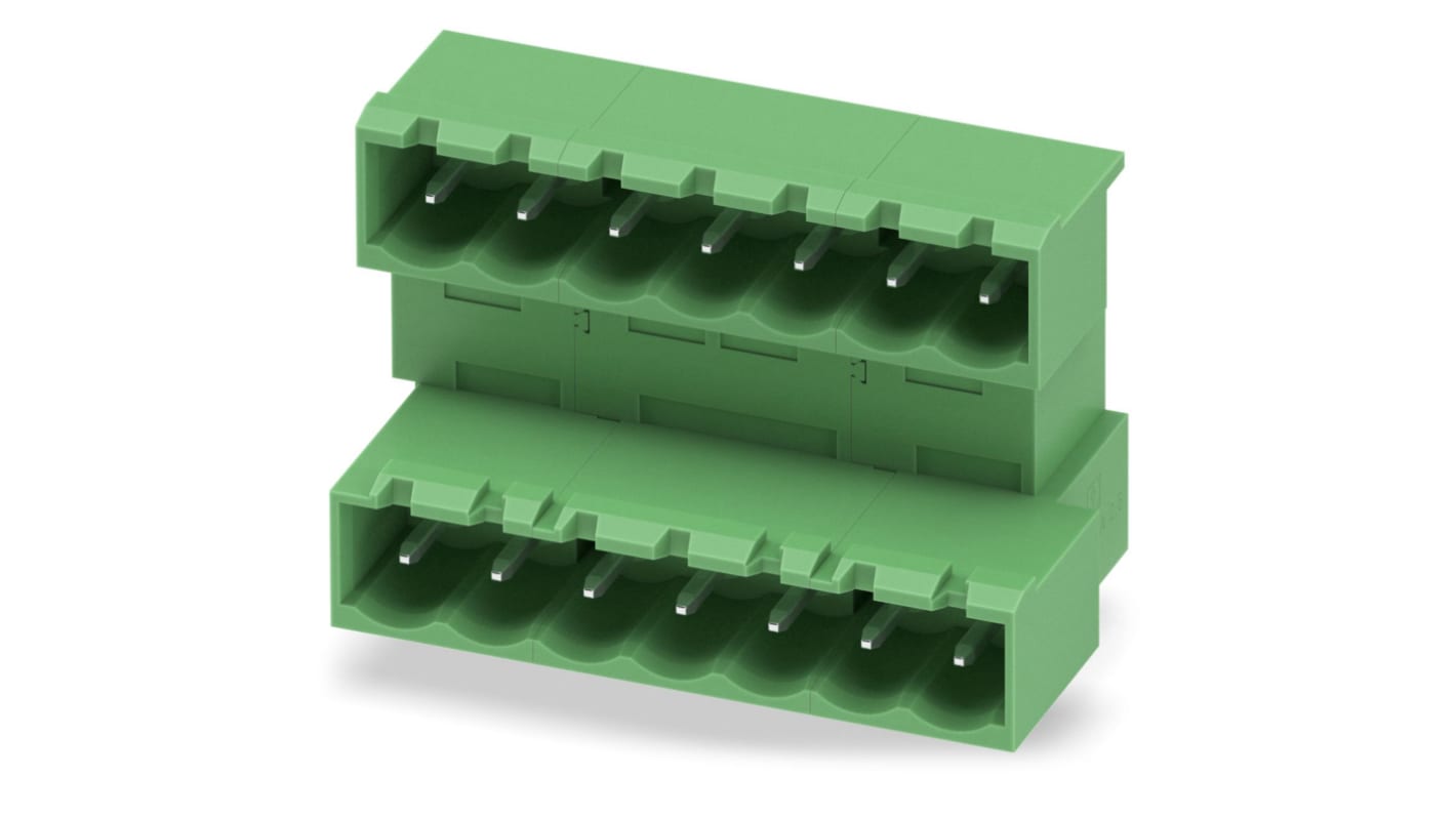 Phoenix Contact, 5.0mm Pitch, MDSTBA 2.5/ 7-G, 7 Way, Pluggable Terminal Block, Header, Solder Termination, 1846564