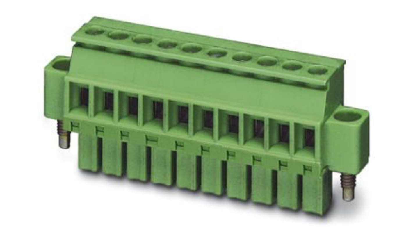 Phoenix Contact MCVW 1.5/12-STF-3.81 Series Pluggable Terminal Block, 12-Contact, 3.81mm Pitch, Cable Mount, 1-Row,