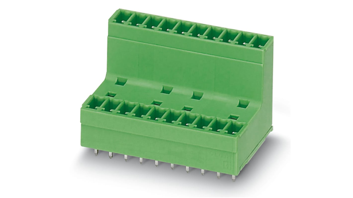 Phoenix Contact, 3.81mm Pitch, MCDV 1.5/13-G-3.81, 13 Way, Pluggable Terminal Block, Header, Solder Termination, 1830512
