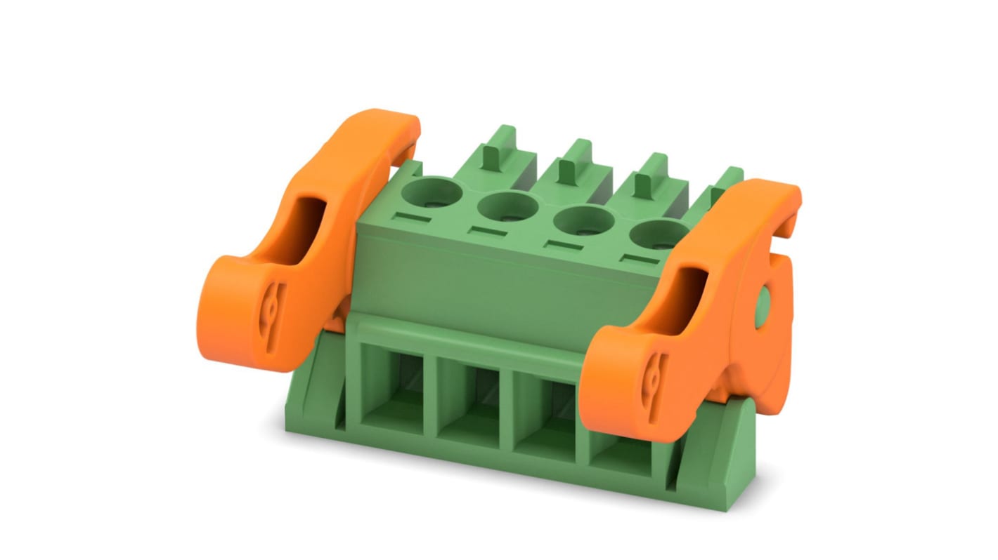 Phoenix Contact, 3.81mm Pitch, MC 1.5/ 4-ST-3.81-LR, 4 Way, , Pluggable Terminal Block, Plug, Cable Mount, Screw