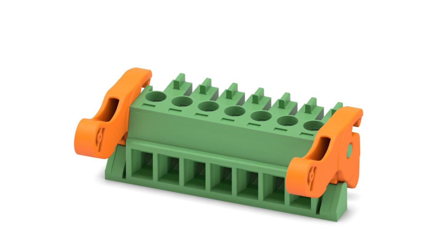 Phoenix Contact, 3.81mm Pitch, MC 1.5/ 7-ST-3.81-LR, 7 Way, , Pluggable Terminal Block, Plug, Cable Mount, Screw