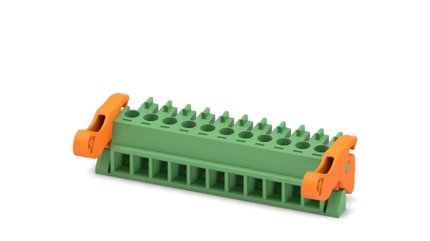 Phoenix Contact, 3.81mm Pitch, MC 1.5/11-ST-3.81-LR, 11 Way, , Pluggable Terminal Block, Plug, Cable Mount, Screw