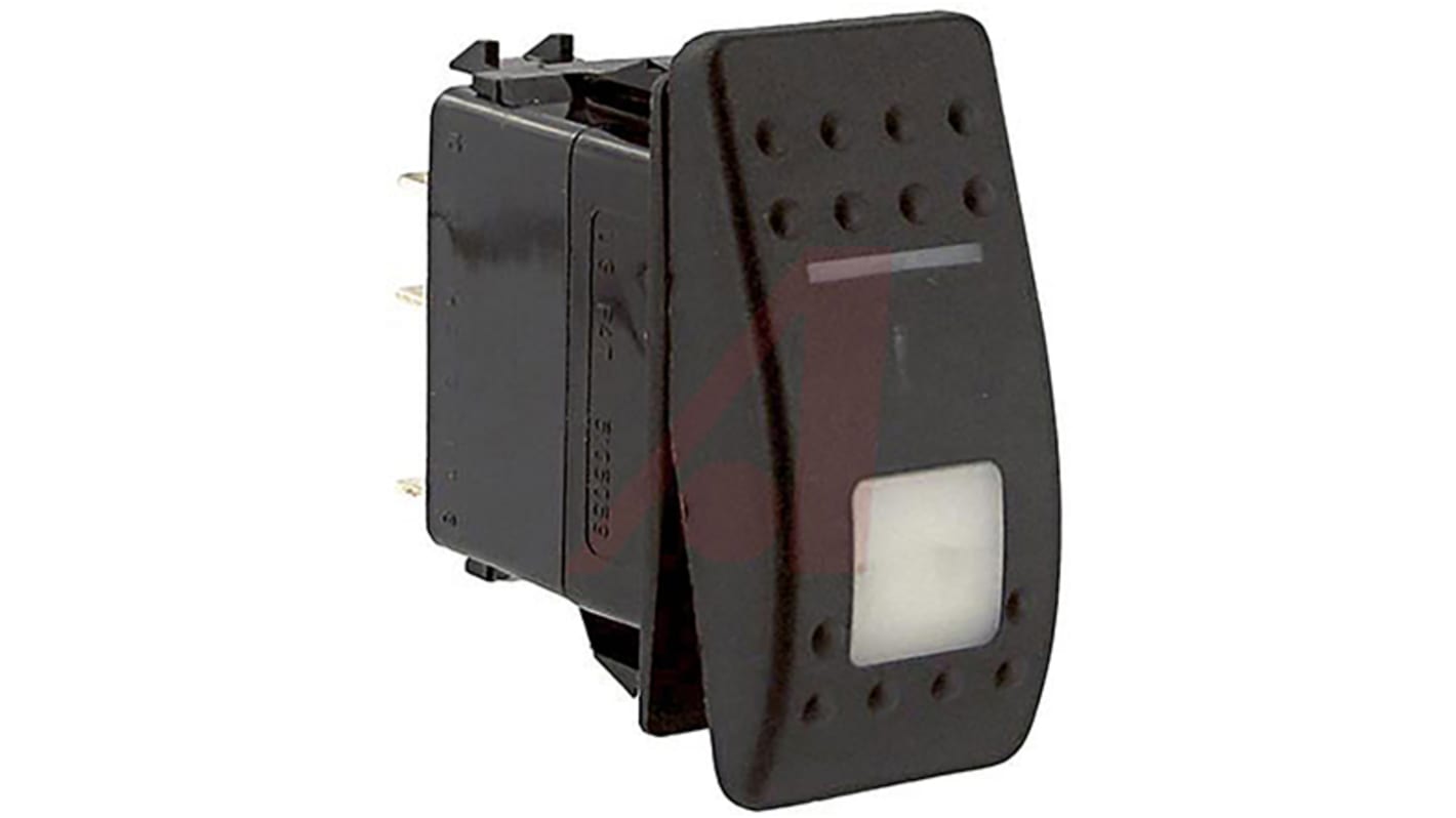 Carling Technologies Illuminated SPST, (On)-Off Rocker Switch Panel Mount