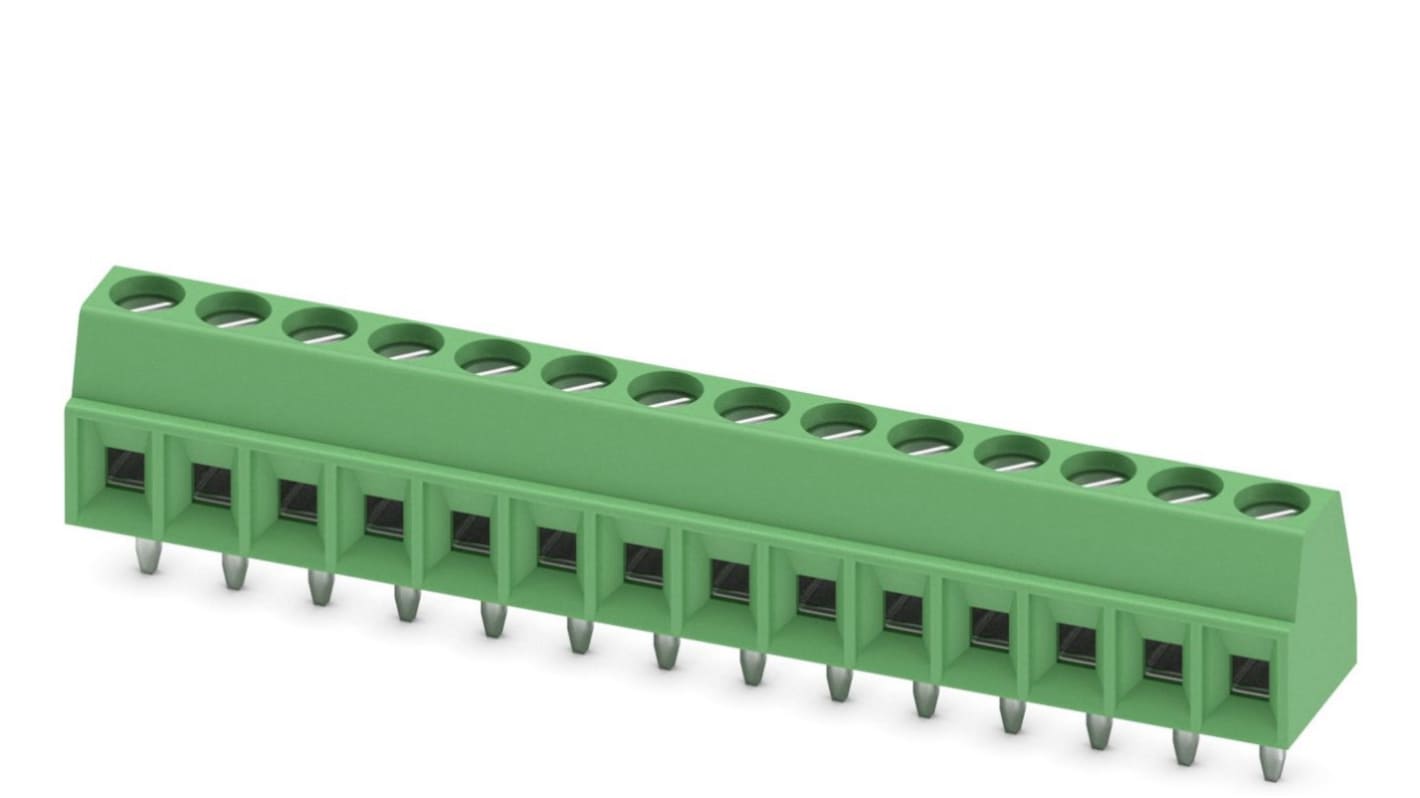 Phoenix Contact MKDS 1/14-3.5 Series PCB Terminal Block, 14-Contact, 3.5mm Pitch, Through Hole Mount, Screw Termination