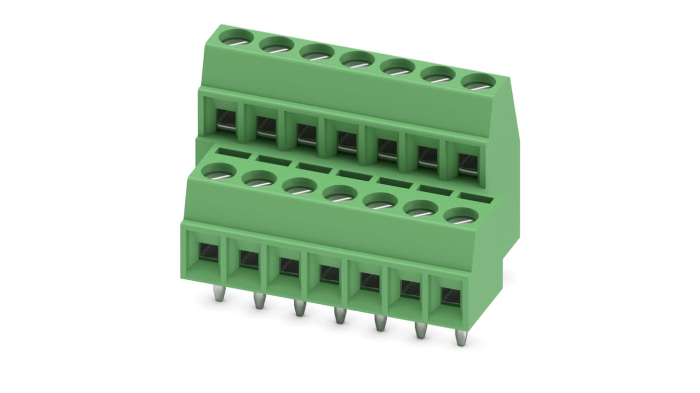 Phoenix Contact MKKDS 1/ 7-3.5 Series PCB Terminal Block, 7-Contact, 3.5mm Pitch, Through Hole Mount, Screw Termination