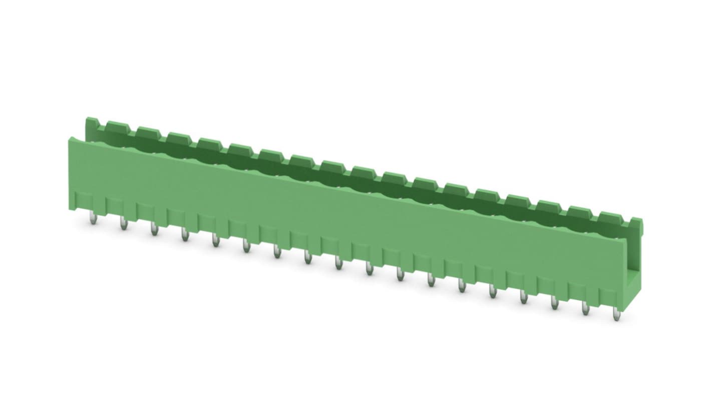 Phoenix Contact, 5.0mm Pitch, MSTBV 2.5/18-G, 18 Way, Pluggable Terminal Block, Header, Solder Termination, 1753754