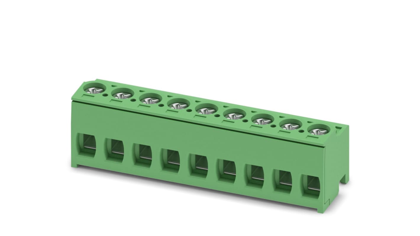 Phoenix Contact, 5mm Pitch, PT 1.5/ 9-PH-5.0, 9 Way, Pluggable Terminal Block, Plug, Screw Termination, 1755651