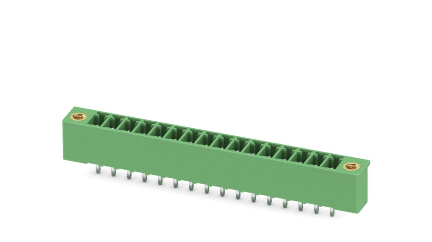 Phoenix Contact, 3.5mm Pitch, MCV 1.5/16-GF-3.5-LR, 16 Way, Pluggable Terminal Block, Header, Solder Termination,