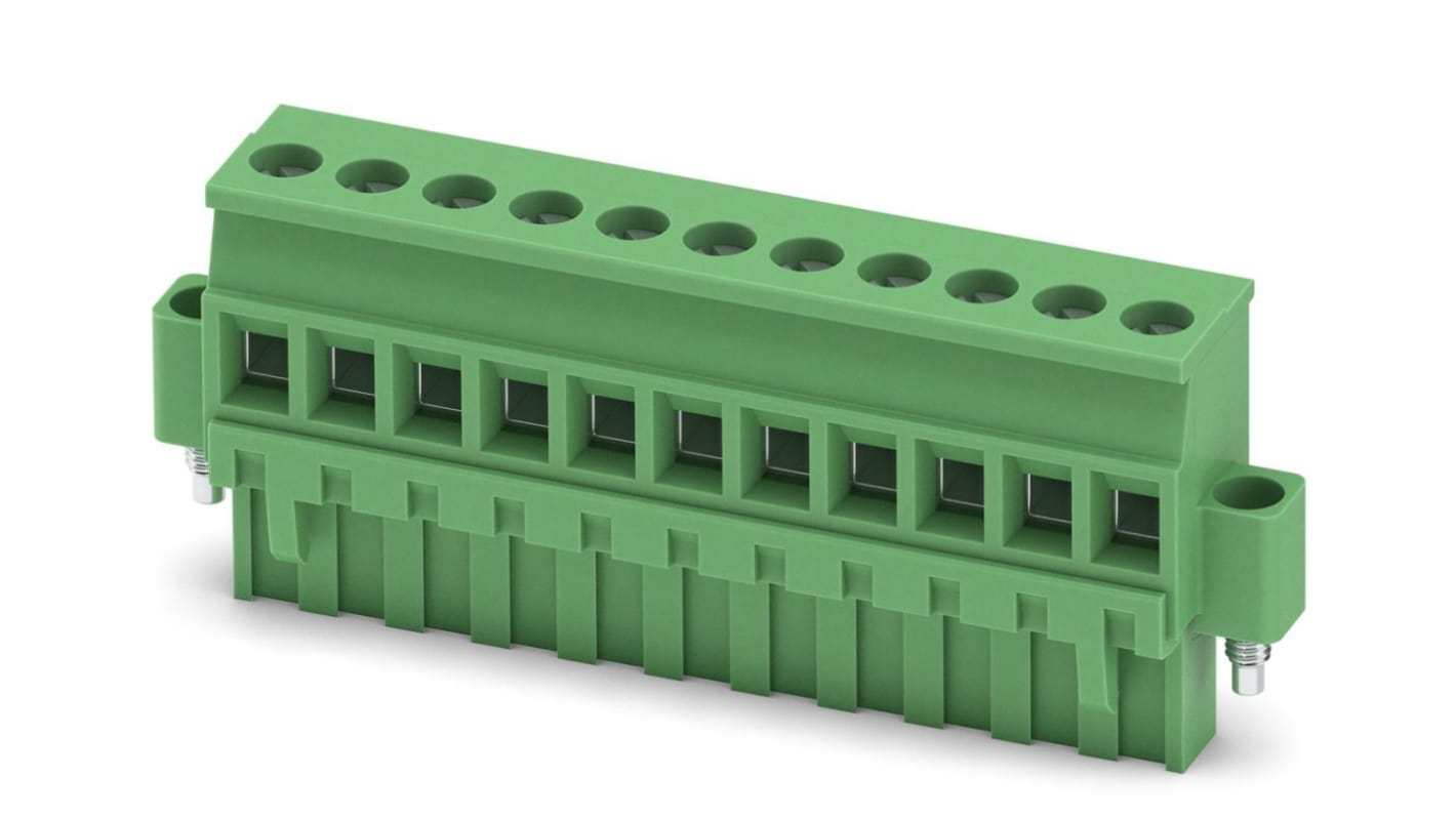 Borne para PCB Phoenix Contact serie MVSTBR 2.5/11-STF, de 11 vías, paso 5mm, 630 V, 12A, terminación Tornillo