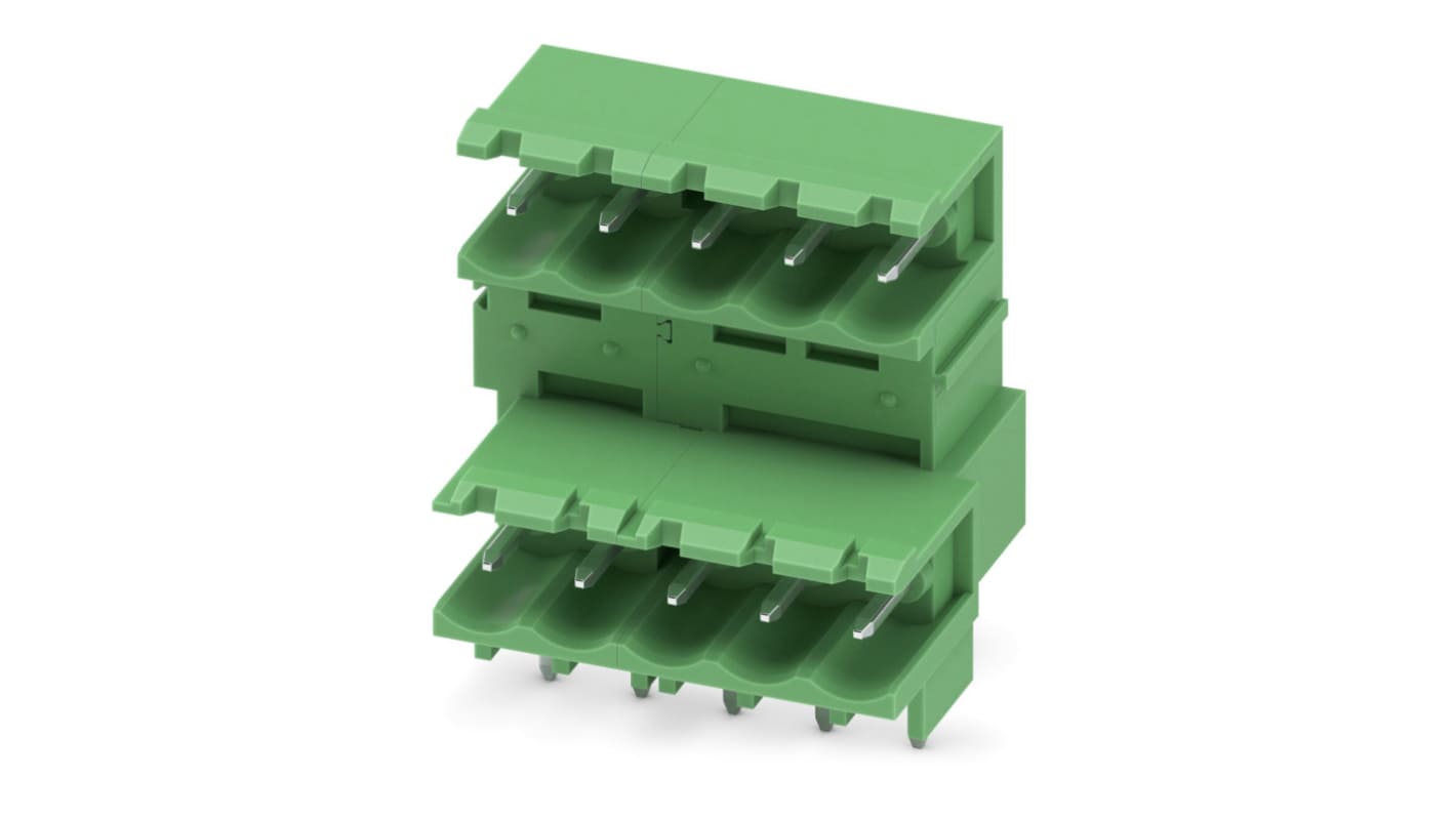 Phoenix Contact, 5.08mm Pitch, MDSTBW 2.5/ 5-G-5.08, 5 Way, Pluggable Terminal Block, Header, Solder Termination,