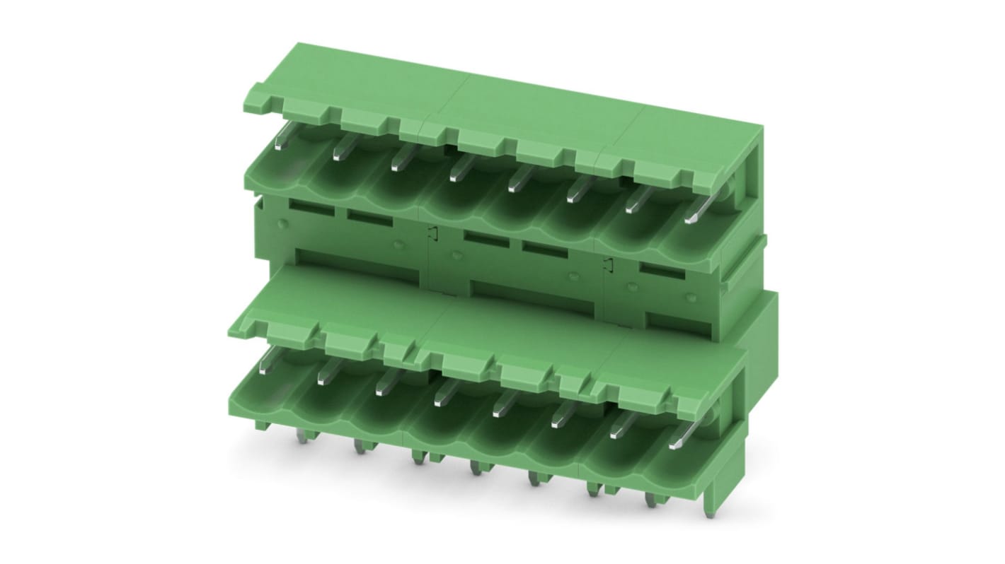 Phoenix Contact, 5.08mm Pitch, MDSTBW 2.5/ 8-G-5.08, 8 Way, Pluggable Terminal Block, Header, Solder Termination,