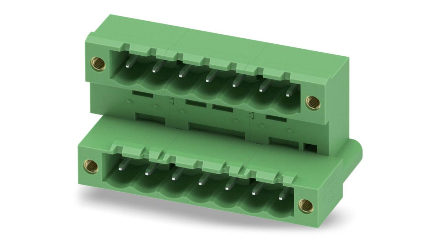 Phoenix Contact, 5.08mm Pitch, MDSTB 2.5/ 7-GF-5.08, 7 Way, Pluggable Terminal Block, Header, Solder Termination,