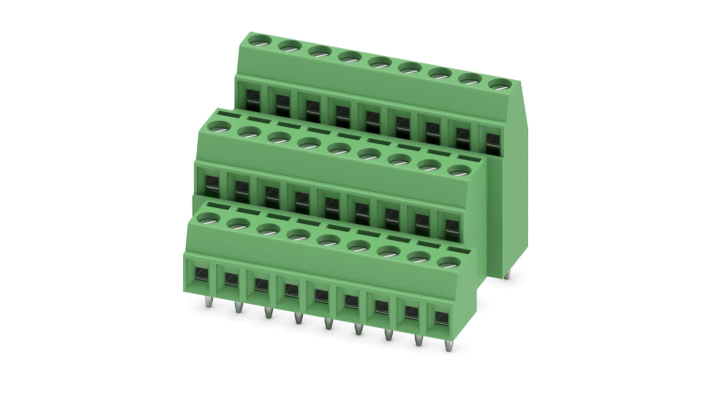 Phoenix Contact MK3DS 1/ 9-3.81 Series PCB Terminal Block, 9-Contact, 3.81mm Pitch, Through Hole Mount, Screw