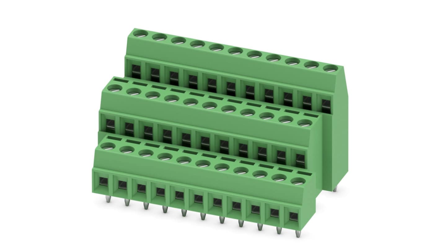 Phoenix Contact MK3DS 1/11-3.81 Series PCB Terminal Block, 11-Contact, 3.81mm Pitch, Through Hole Mount, Screw