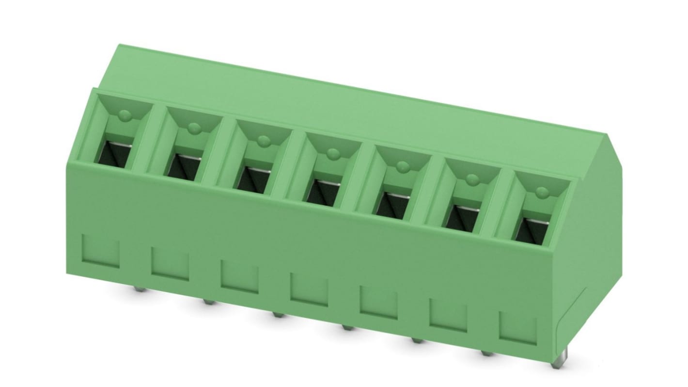 Phoenix Contact SMKDS 1/ 7-3.81 Series PCB Terminal Block, 7-Contact, 3.81mm Pitch, Through Hole Mount, Screw