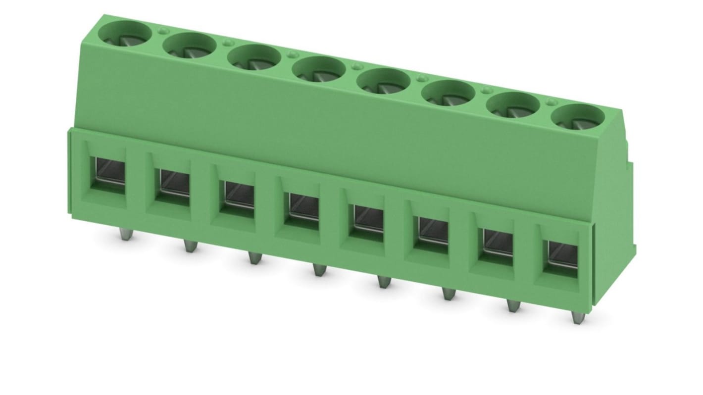 Phoenix Contact MKDSP 1.5/ 8-5.08 Series PCB Terminal Block, 8-Contact, 5.08mm Pitch, Through Hole Mount, Screw