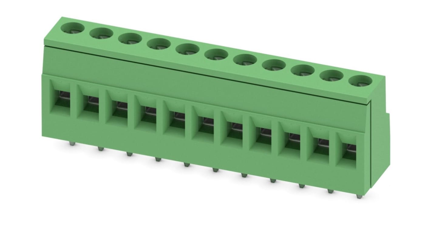 Phoenix Contact MKDS 2.5/11-5.08 Series PCB Terminal Block, 11-Contact, 5.08mm Pitch, Through Hole Mount, 1-Row, Screw