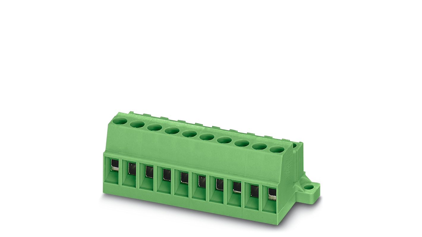 Borne para PCB Phoenix Contact serie MVSTBU 2.5/ 8-STF, de 8 vías, paso 5mm, 630 V, 12A, terminación Tornillo