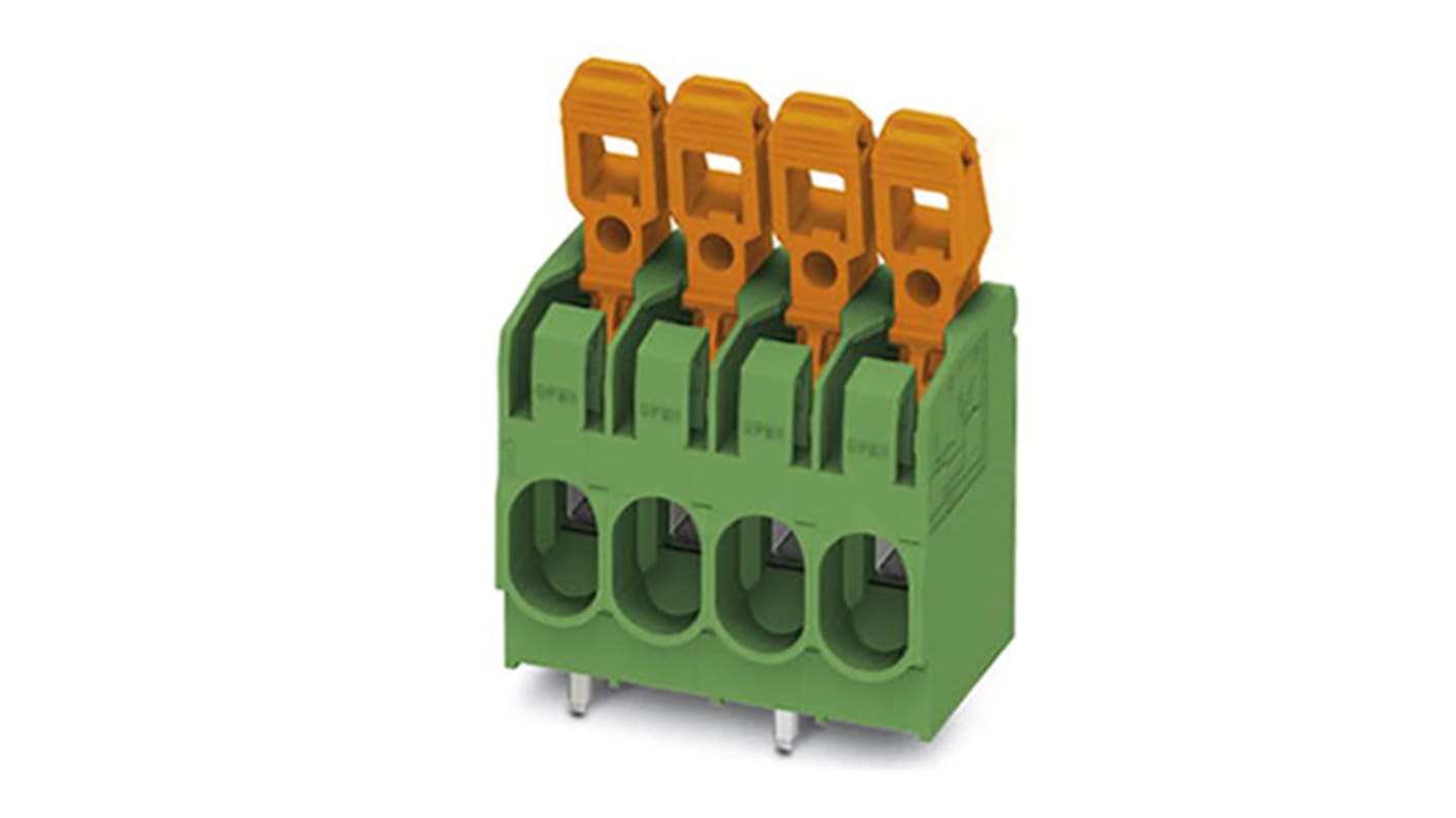 Phoenix Contact PLH 5/12-7.5-ZF Series Through Hole Mount PCB Terminal Block, 12-Contact, 7.5mm Pitch, Spring Cage