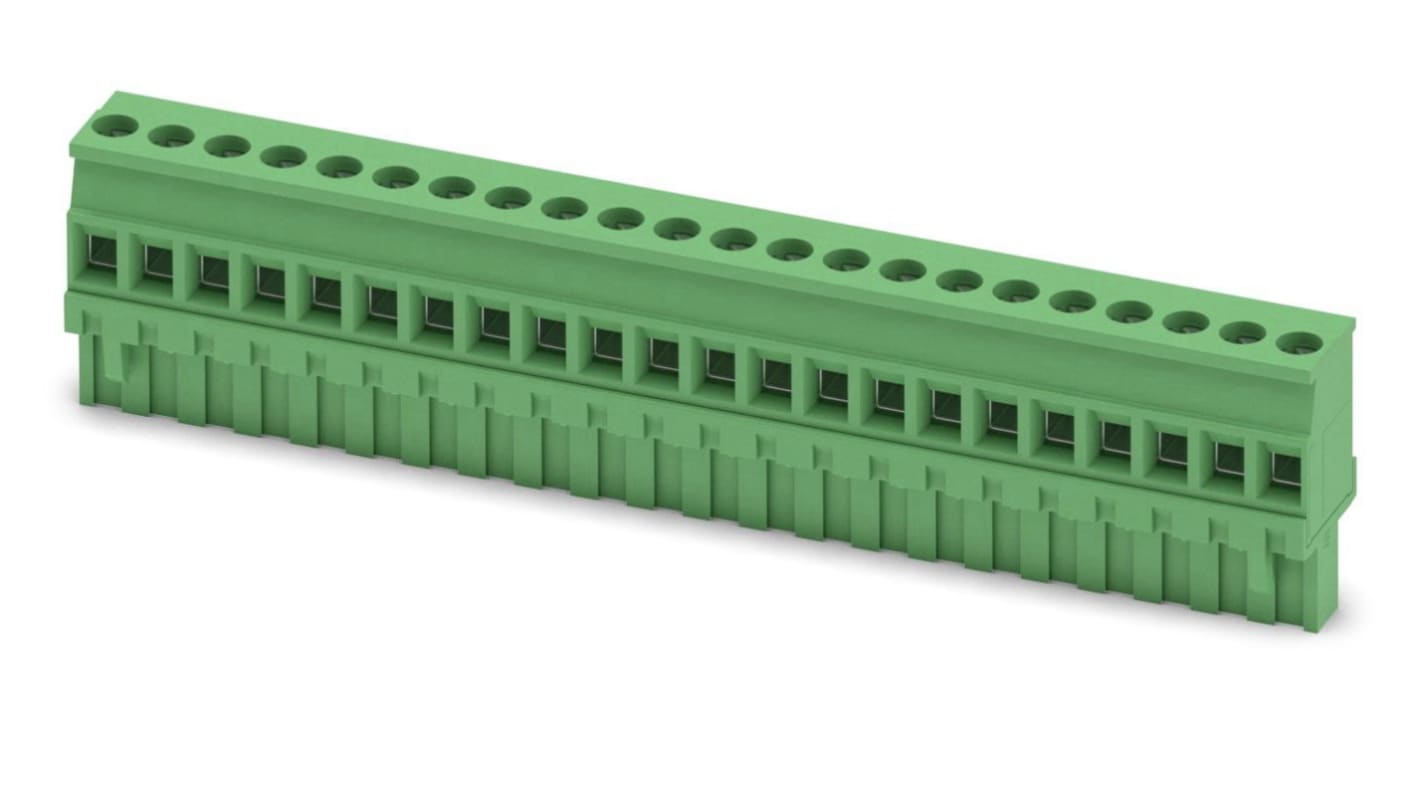 Phoenix Contact MVSTBR 2.5/22-ST-5.08 Series PCB Terminal Block, 22-Contact, 5.08mm Pitch, Screw Termination