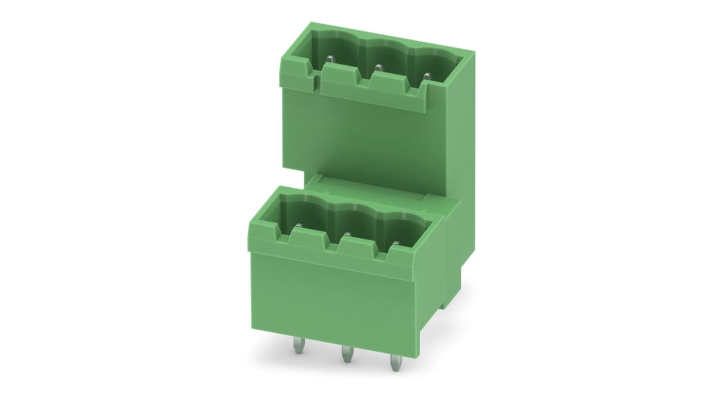 Phoenix Contact, 5.08mm Pitch, MDSTBVA 2.5/ 3-G-5.08, 3 Way, Pluggable Terminal Block, Header, Solder Termination,