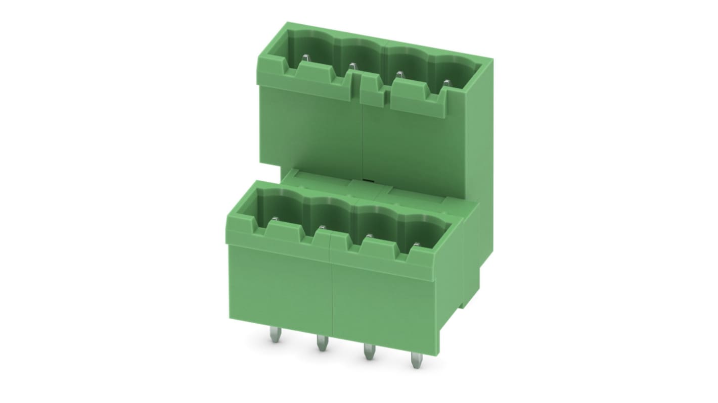 Phoenix Contact, 5.08mm Pitch, MDSTBVA 2.5/ 4-G-5.08, 4 Way, Pluggable Terminal Block, Header, Solder Termination,