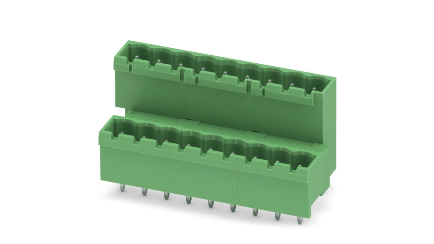 Phoenix Contact, 5.08mm Pitch, MDSTBVA 2.5/ 9-G-5.08, 9 Way, Pluggable Terminal Block, Header, Solder Termination,