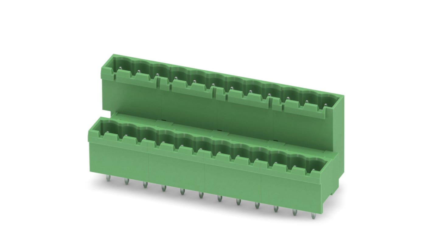 Phoenix Contact, 5.08mm Pitch, MDSTBVA 2.5/12-G-5.08, 12 Way, Pluggable Terminal Block, Header, Solder Termination,
