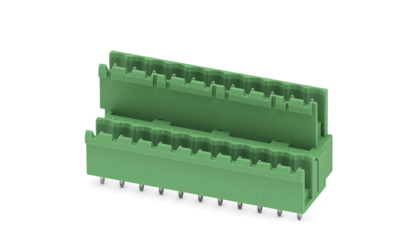 Phoenix Contact, 5.08mm Pitch, MDSTBV 2.5/11-G-5.08, 11 Way, Pluggable Terminal Block, Header, Solder Termination,