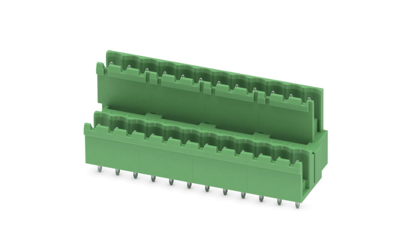 Phoenix Contact, 5.08mm Pitch, MDSTBV 2.5/12-G-5.08, 12 Way, Pluggable Terminal Block, Header, Solder Termination,
