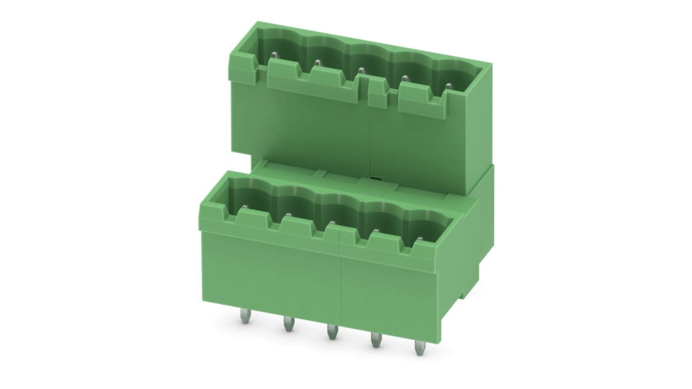 Phoenix Contact, 5.0mm Pitch, MDSTBVA 2.5/ 5-G, 5 Way, Pluggable Terminal Block, Header, Solder Termination, 1845811