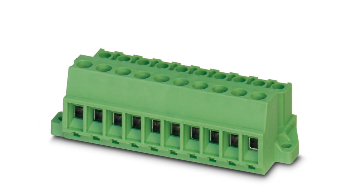 Phoenix Contact, 5.08mm Pitch, MSTBU 2.5/12-STD-5.08, 12 Way, Pluggable Terminal Block, Plug, Screw Termination, 1824227