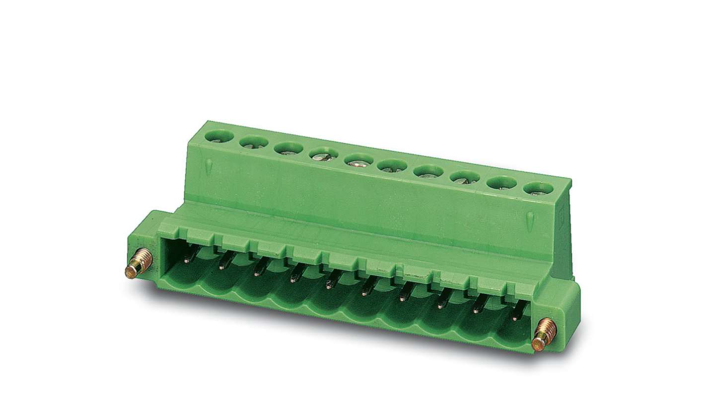 Phoenix Contact, 5.08mm Pitch, IC 2.5/ 5-STF-5.08, 5 Way, , Pluggable Terminal Block, Inverted Plug, Cable Mount, Screw