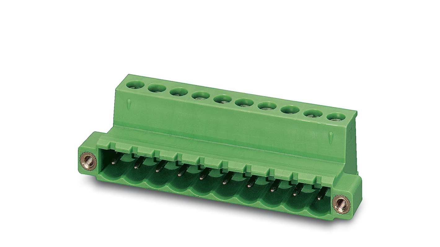 Phoenix Contact, 5.08mm Pitch, IC 2.5/18-STGF-5.08, 18 Way, , Pluggable Terminal Block, Inverted Plug, Cable Mount,
