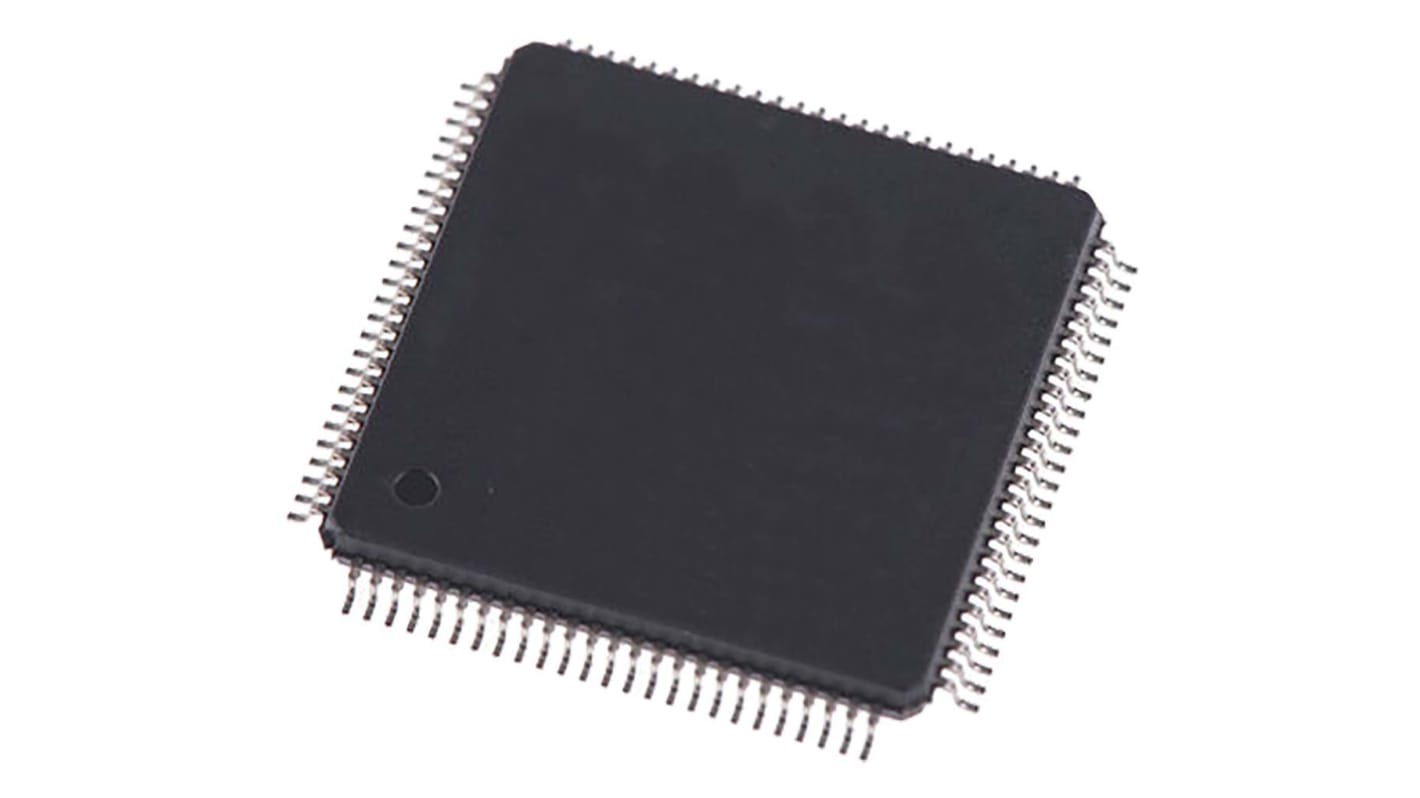 STMicroelectronics STM32F7单片机, ARM Cortex M7内核, 100针, LQFP, 最大216MHz, 1.024 MB 闪存，OTP, 340 kB RAM