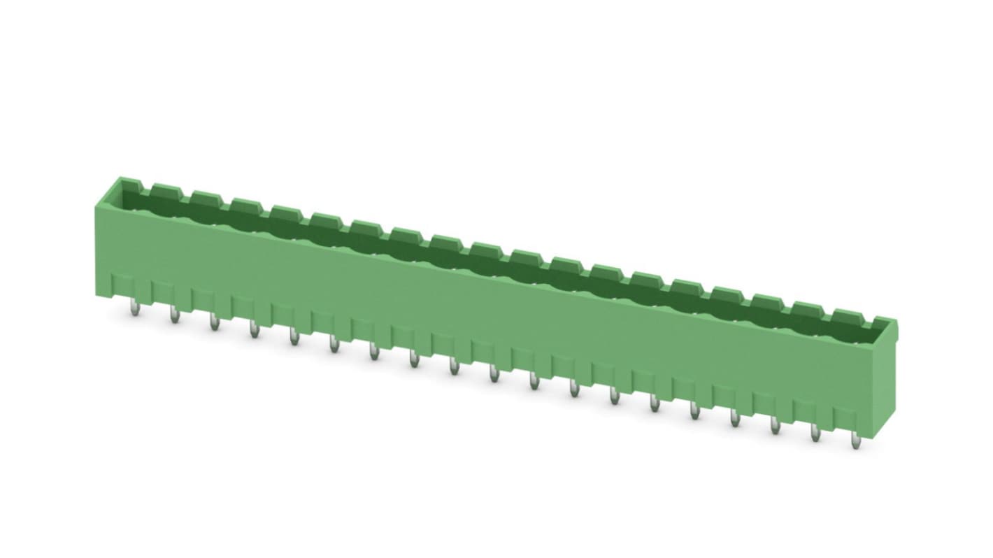 Phoenix Contact, 5.08mm Pitch, MSTBVA 2.5/19-G-5.08, 19 Way, Pluggable Terminal Block, Header, Solder Termination,